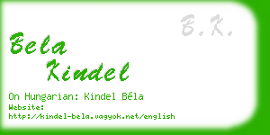 bela kindel business card